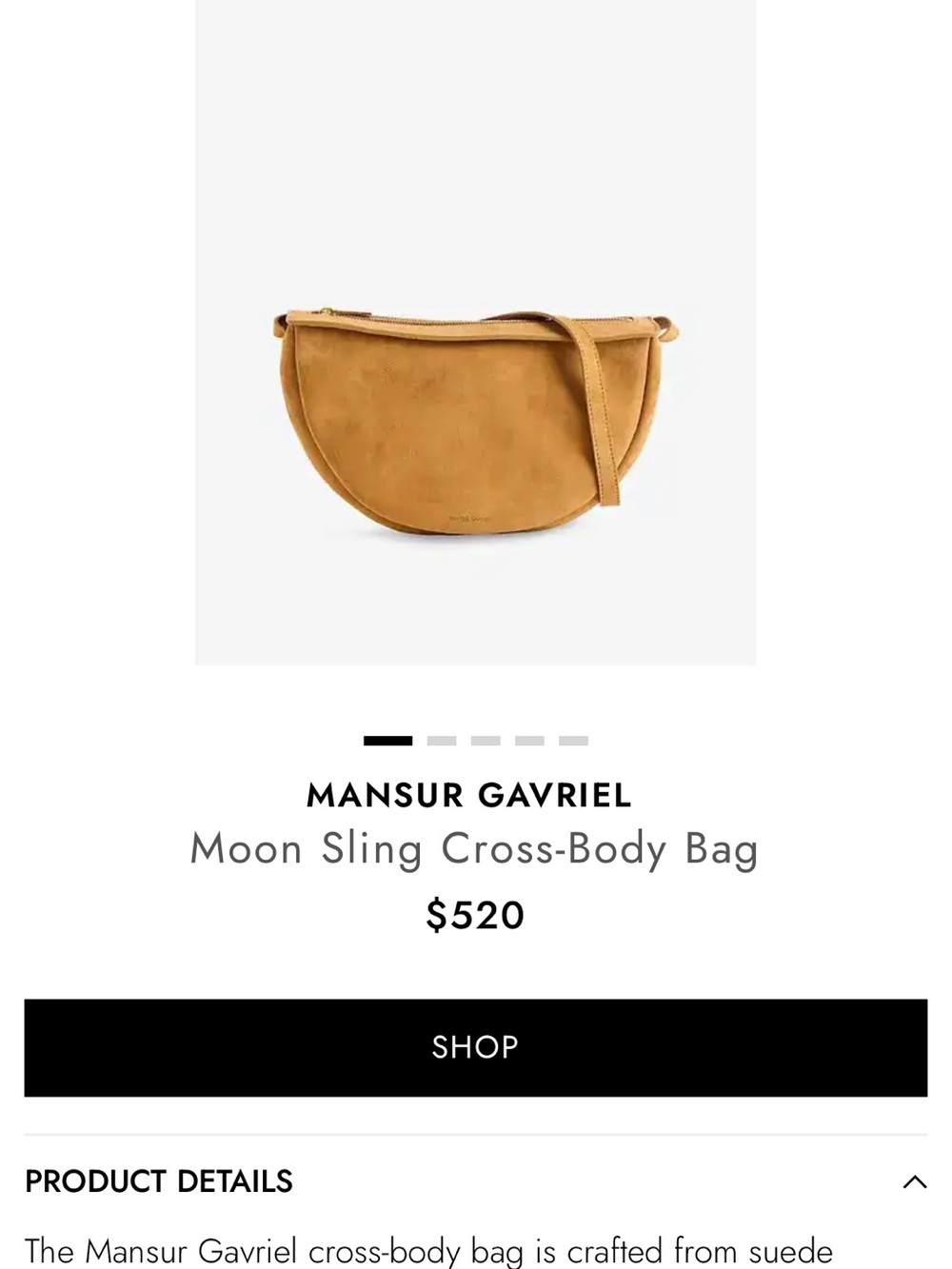 Mansur Gavriel Suede Moon Sling in Tan